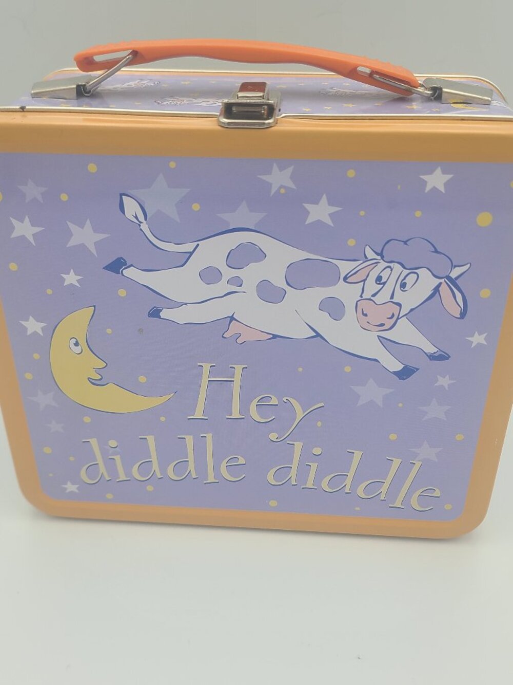 Vintage Hey Diddle Diddle Metal Lunch Box Cow Jumped Over The Moon Nursery Rhyme